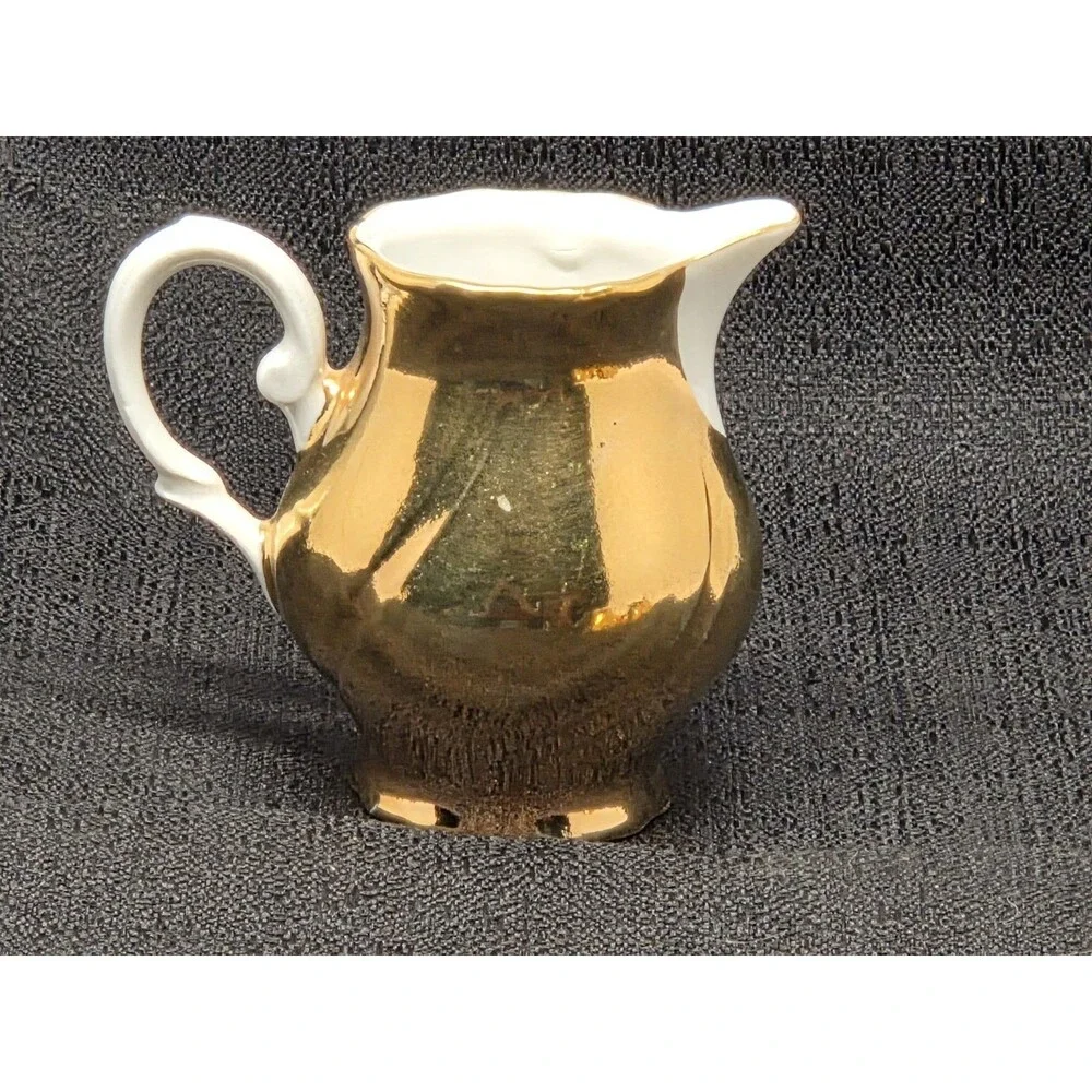 Vintage Mayer Wiesau Bavaria Gold Porcelain Demi Tasse Coffee Set 5pc Mokka